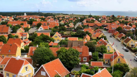 An aerial view of the town of Skagen.