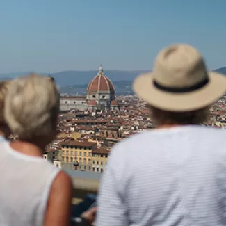 Guests enjoying the view of Florence.